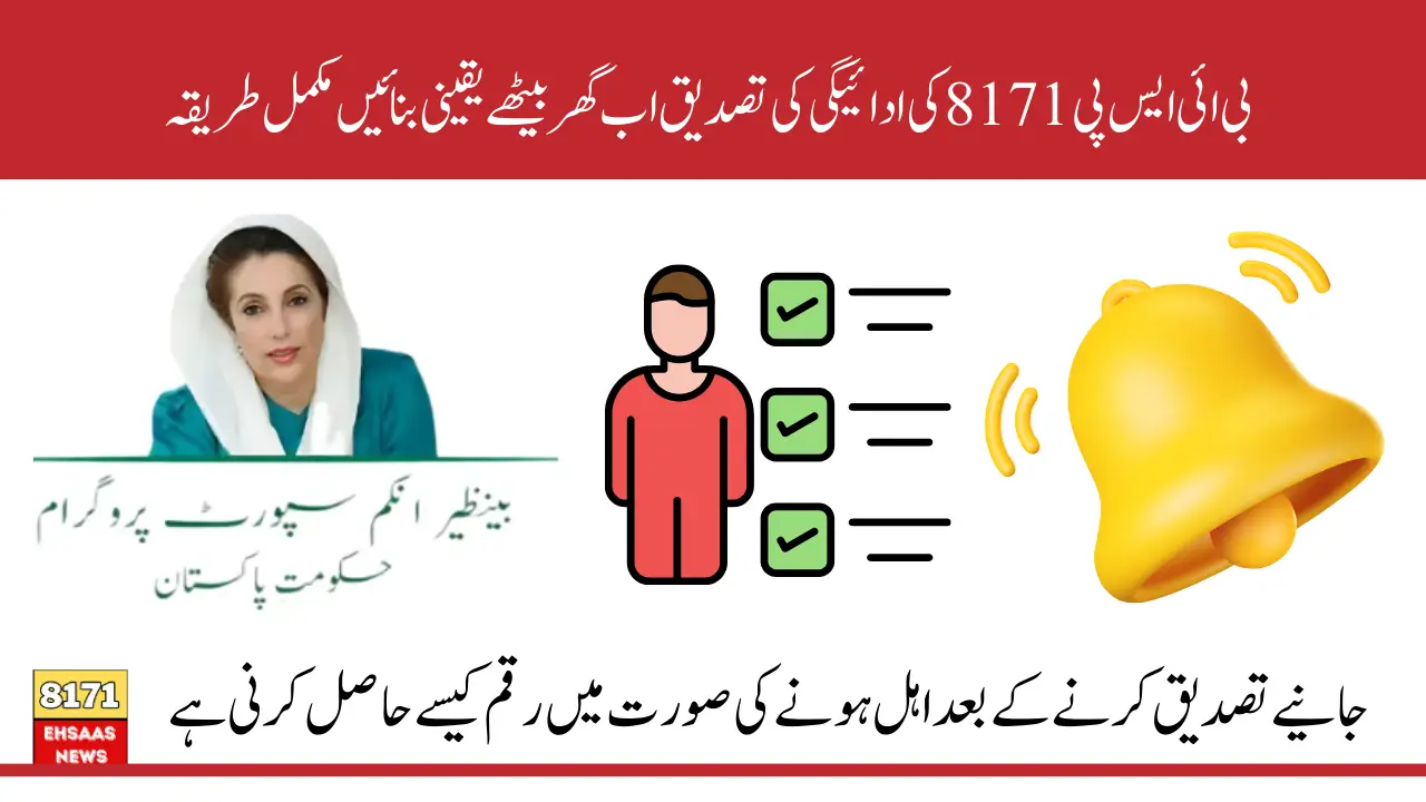 BISP 8171 July 2025 Payment Check Verification Status Of Eligibility Using 8171 SMS And Updated Portal