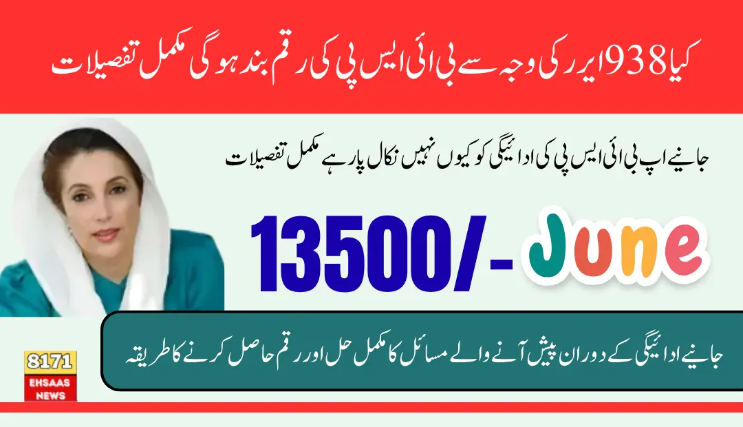 Why Women Are Facing BISP 938 Error During 13500 Payment Receiving Easy Steps to Fix Payment Issue